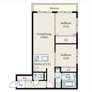 PORTEーBONHEUR N13(ポルトボヌールN13)【301号室】の間取り