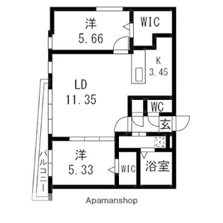WARMTH INN 南4条【201号室】の間取り