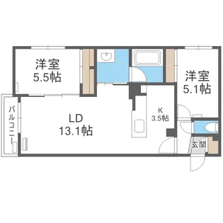エルクリエイト苗穂【2階】の間取り