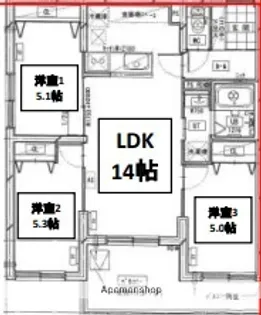 メニーズコート栄南プレミア【101号室】の間取り