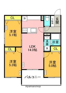 メニーズコート栄南プレミア【301号室】の間取り