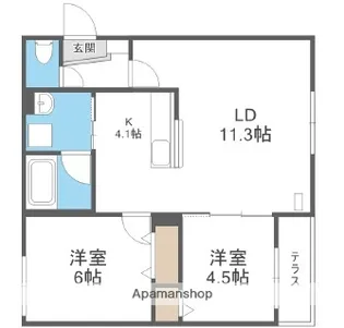 エクセルコア【101号室】の間取り