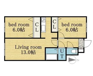 ルミエールE【102号室】の間取り