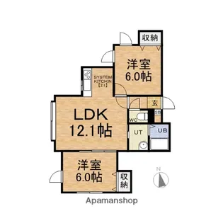 クオーレ【3階】の間取り