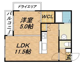 モルティーニ平岸【1階】の間取り