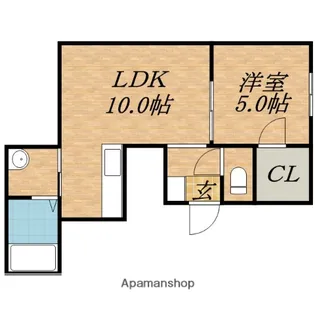 プレシャス十番館【203号室】の間取り
