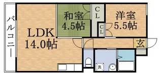 朝日プラザ偕楽園【13階】の間取り