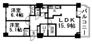 オリエンタルコート大友【807号室】の間取り
