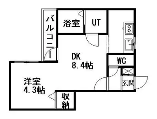 モンターニュアボール【102号室】の間取り