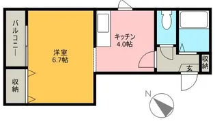 1DKの間取り画像