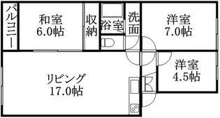 コスモロイヤル東苗穂B棟【401号室】の間取り