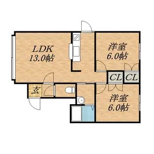 ルミエール栄【201号室】の間取り