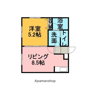 北海道札幌市中央区北一条東13丁目【アパート】の間取り