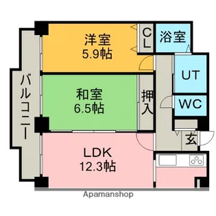 北海道札幌市北区北十九条西2丁目【マンション】の間取り