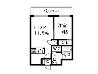 サザンプレステージ北大【303号室】の間取り