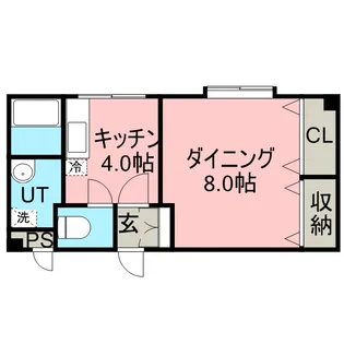 サザンアベニュー北大【402号室】の間取り