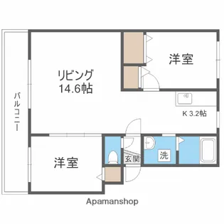 パークハイツH【1階】の間取り