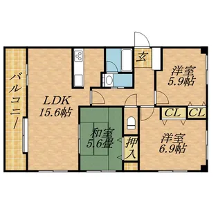 エスタシオンイカワⅢ【8階】の間取り