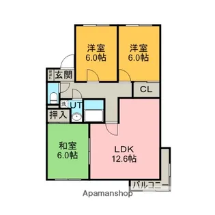 クレストール雅【101号室】の間取り