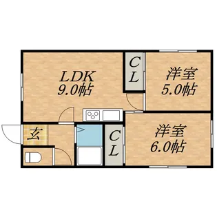 マンション谷川【202号室】の間取り