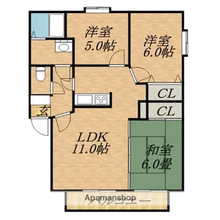 ジュネス太平【202号室】の間取り