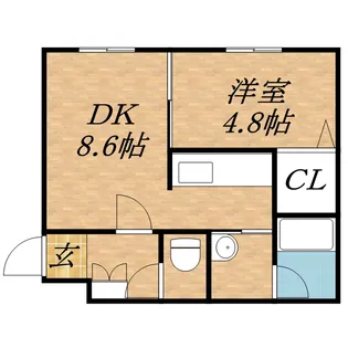 ブランノワール東区役所【2階】の間取り