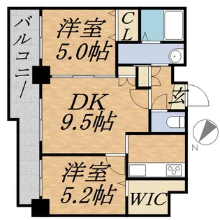 グレイスコート円山北【6階】の間取り