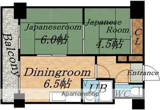 麻生ロイヤルハイツ【5階】の間取り