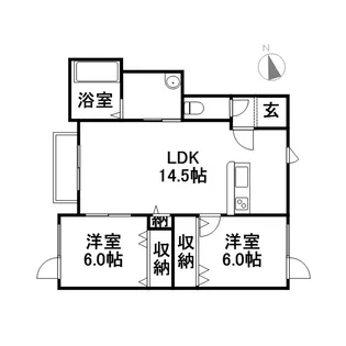 エアリータウンC棟【205号室】の間取り