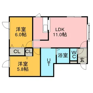 マーンハイムK【102号室】の間取り