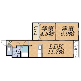 ビューシャトー【4階】の間取り