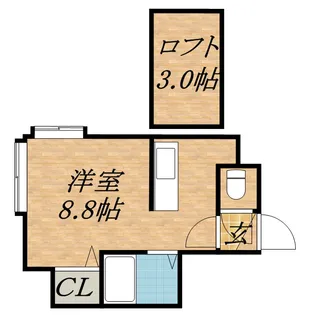 1DKの間取り画像