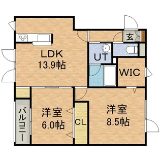ディチャタウンB1【101号室】の間取り