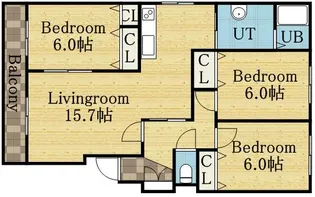 パークハイツF【203号室】の間取り
