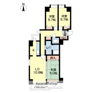 オ・ドミール北19条【1階】の間取り
