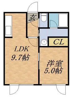 百合が原レモンハイツ【102号室】の間取り