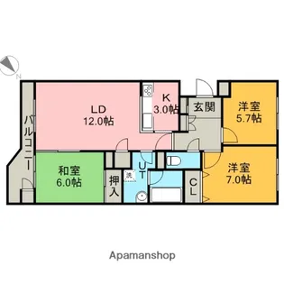 ロピア新川【7階】の間取り