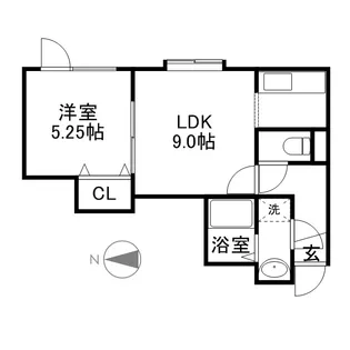 パシフィックオーシャンⅡ【105号室】の間取り