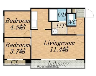 エミュー麻生【10階】の間取り