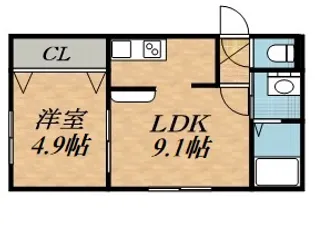 ベルメゾン北20【4階】の間取り