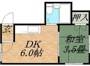 パレス38【203号室】の間取り