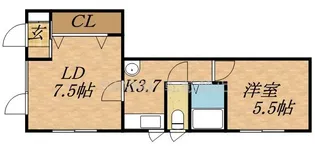 カーサリソ【A号室】の間取り