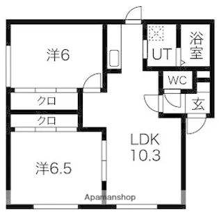 ル・シエル新川西【B 201号室】の間取り