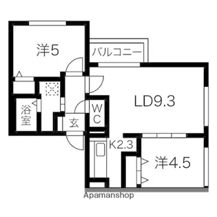 北海道札幌市西区二十四軒三条6丁目【マンション】の間取り