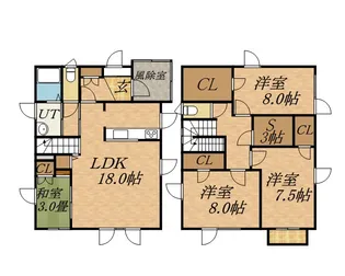 北海道札幌市北区新川西三条5丁目【一戸建】の間取り