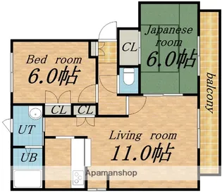 パークハイツA【1階】の間取り