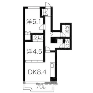 パシフィック北大前【3階】の間取り