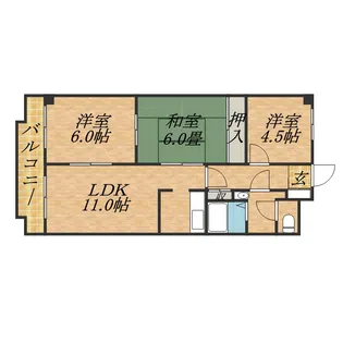 千松ハイツ【106号室】の間取り