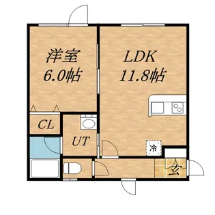 カーサフィオーレ【103号室】の間取り