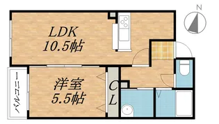 ガウディ北34条【402号室】の間取り